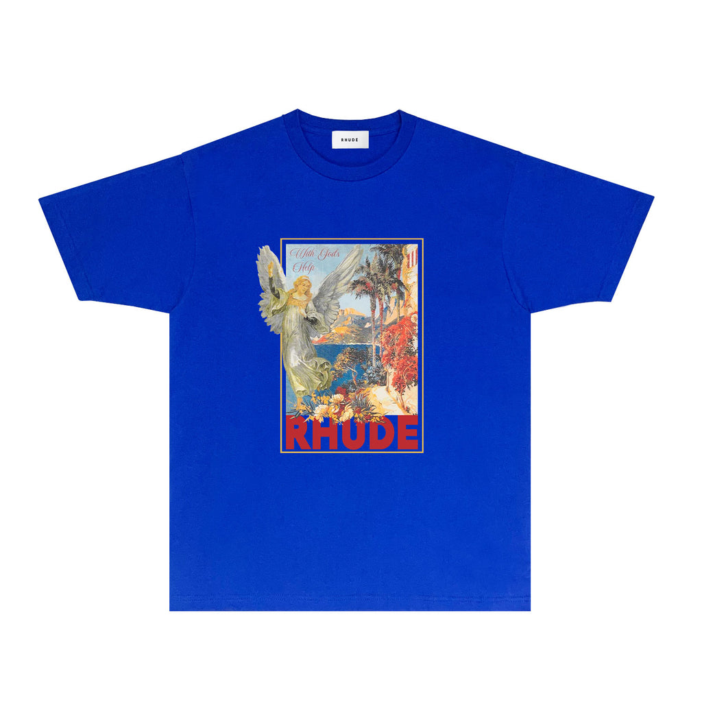 Rhude T Shirts Printed Trendy Pure Cotton