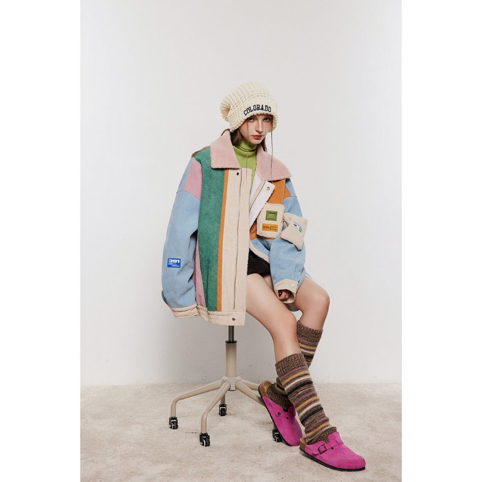 Unisex Coat Winter Warm and Loose Stitching