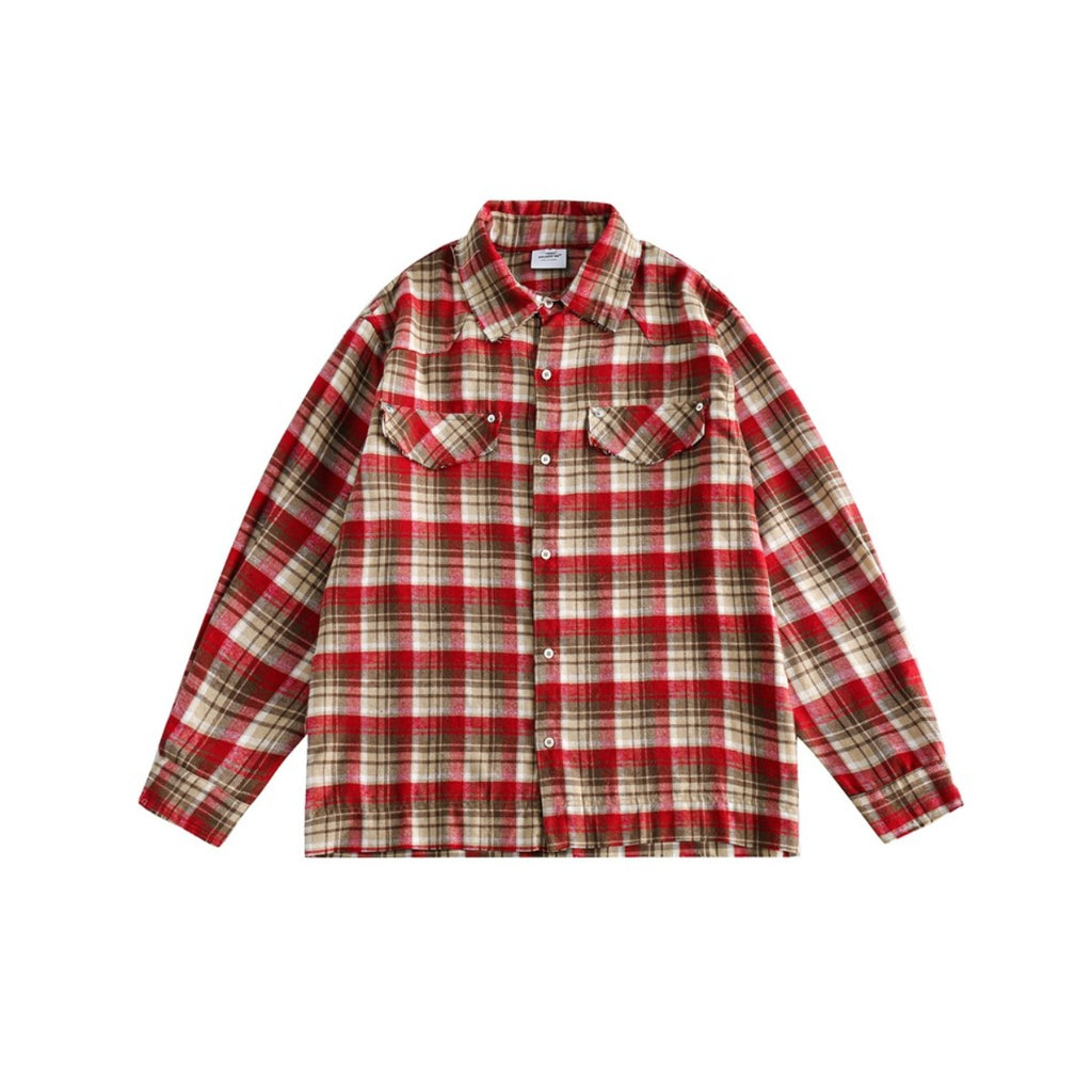 Unisex Shirt Vintage Loose Flannel Jacket