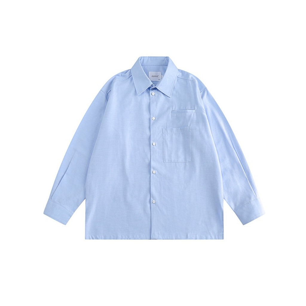 Unisex Shirt Vintage Oxford Loose Casual Long Sleeves Shirt