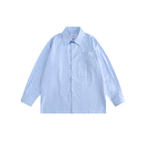 Unisex Shirt Vintage Oxford Loose Casual Long Sleeves Shirt