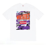 Supreme Men's Alphabet Cartoon Printed Cotton T-shirt Couple