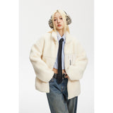 Unisex Coat Lambswool Loose Thick Winter