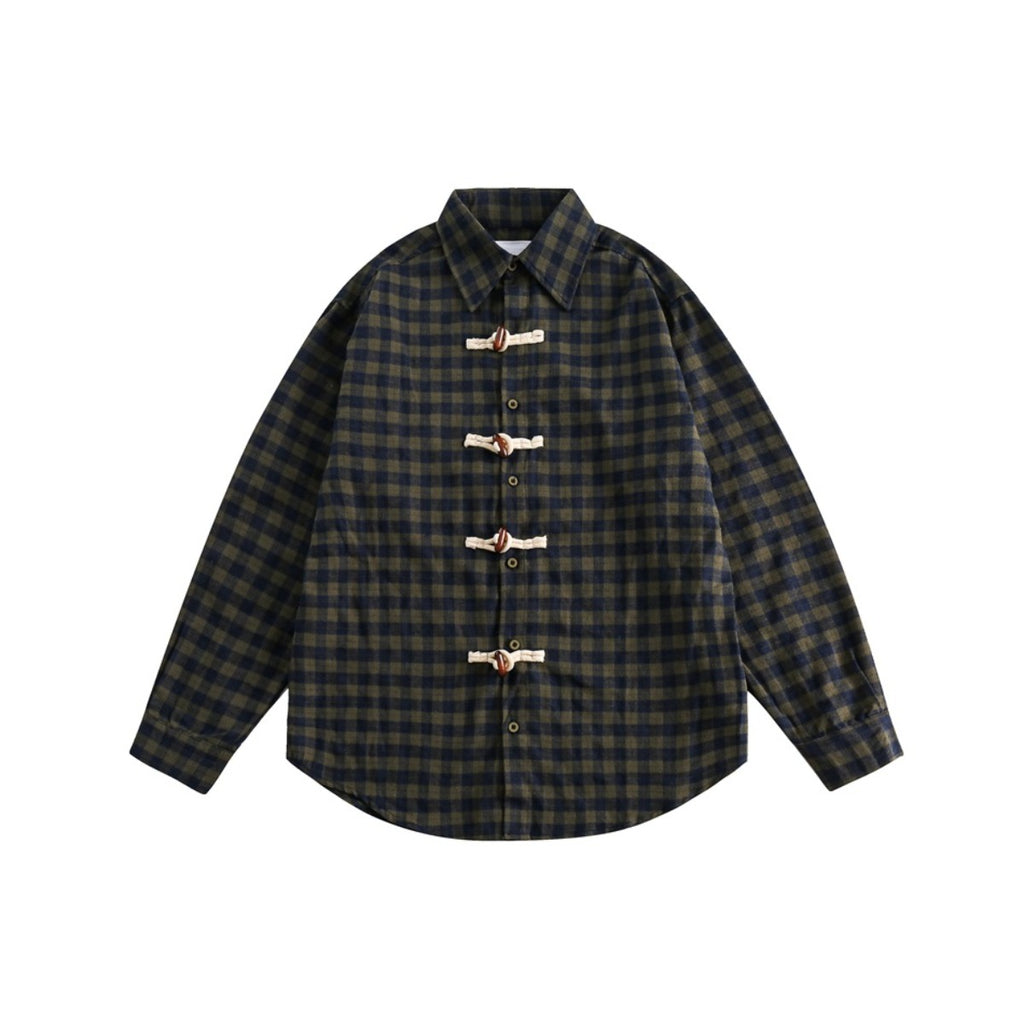 Unisex Shirt Flannel Plaid Shirt All Cotton Loose