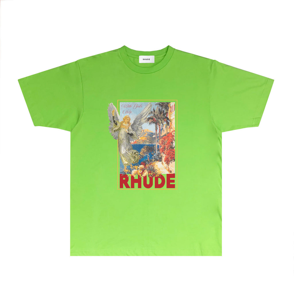 Rhude T Shirts Printed Trendy Pure Cotton