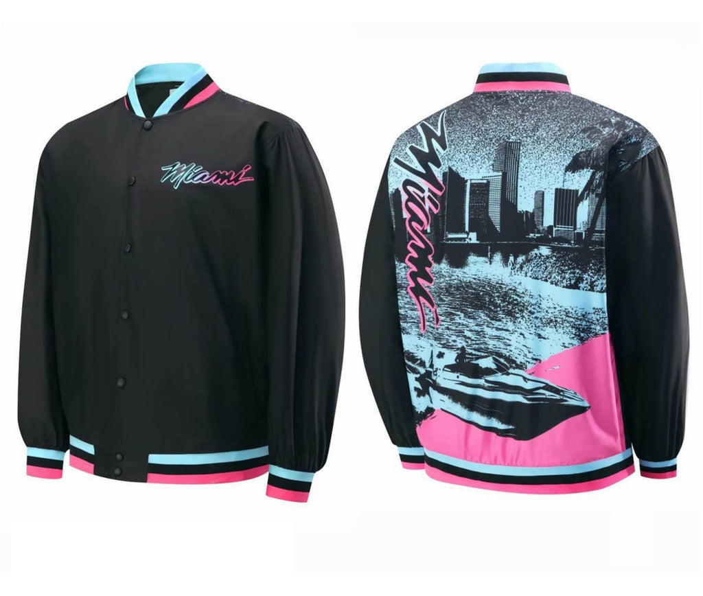 NBA Jacket with All Teams Patterns Warriors Lakers Basketball Wear Loose Thin