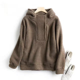 Women Hoodie Loose Lamb Fur Simple