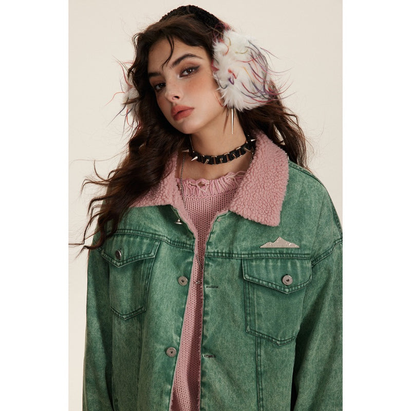 Unisex Coat Lambswool Denim Coat