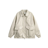 Unisex Pu Jacket Large Pocket Pu Jacket