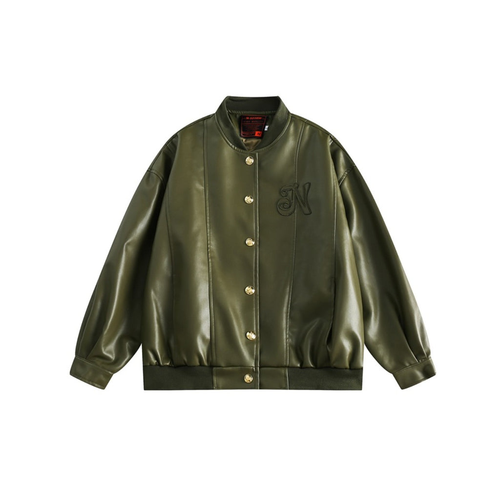 Unisex Pu Jacket Loose PU Leather Jacket Couple