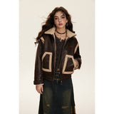 Unisex Coat Lamb Wool Lapel Short Coat