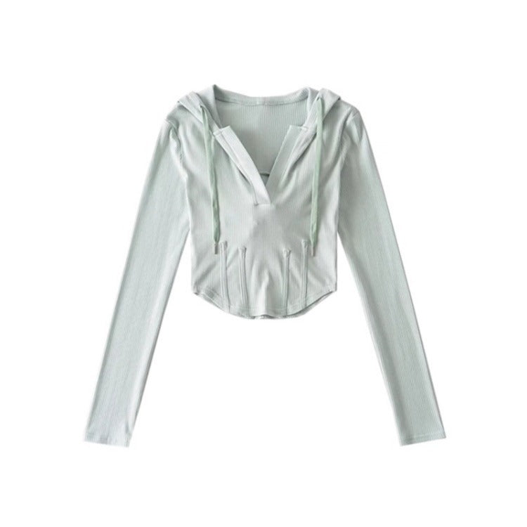 Women Hoodie Hot Girl Short Navel