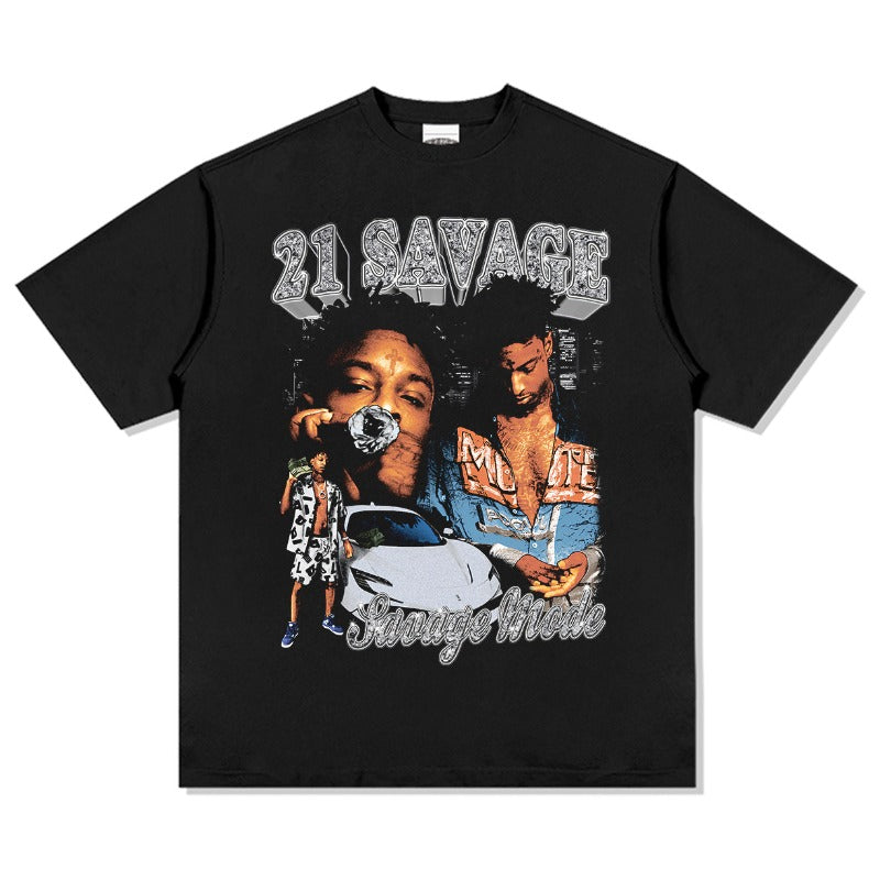 21 Savage T Shirts Loose Distressed T-shirts