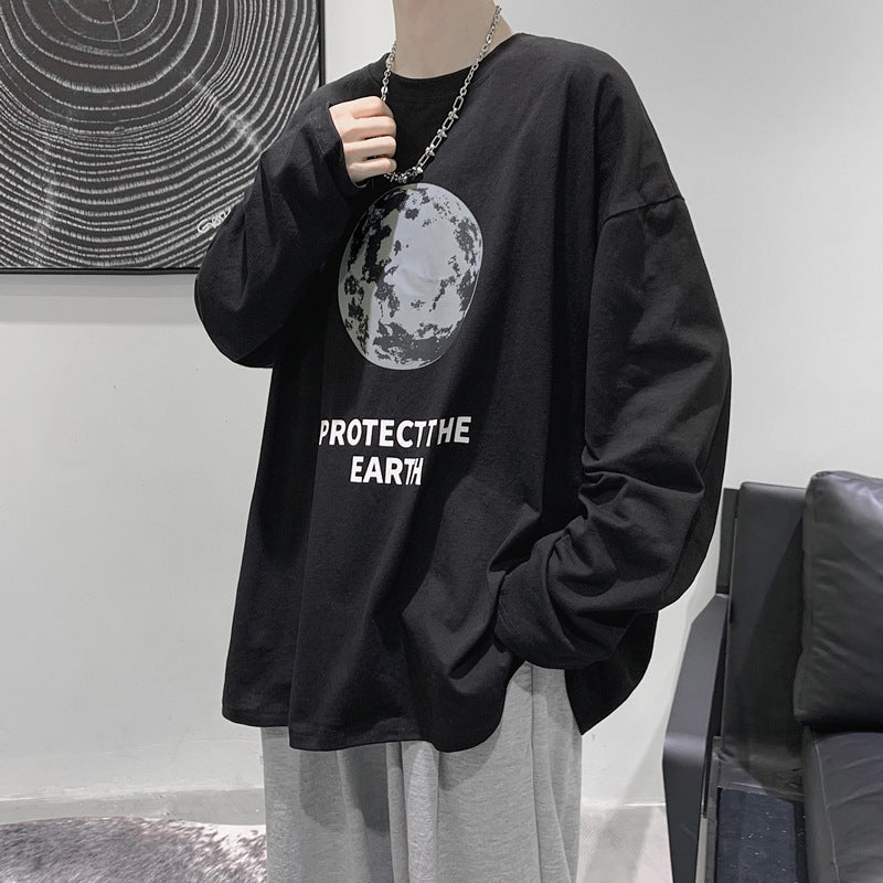 Men T Shirt Loose All-Match Bottoming Shirt