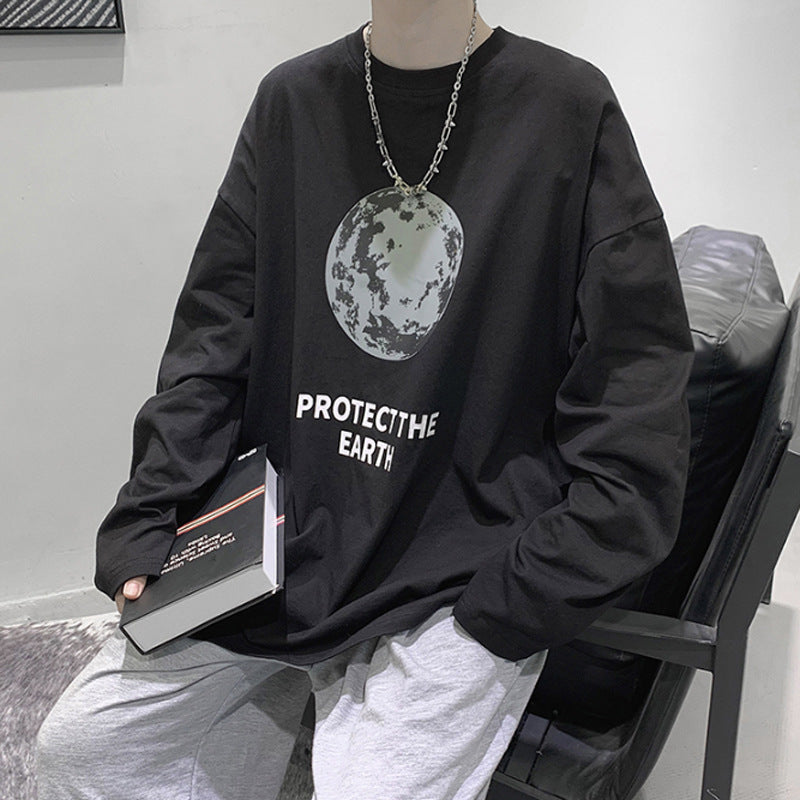 Men T Shirt Loose All-Match Bottoming Shirt