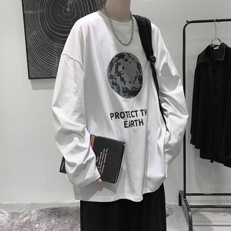 Men T Shirt Loose All-Match Bottoming Shirt