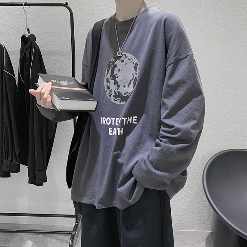 Men T Shirt Loose All-Match Bottoming Shirt