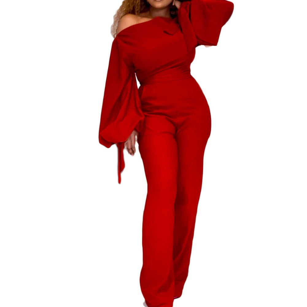 Women Co-Ords off-Shoulder Casual High Waist plus Size Jumpsuit