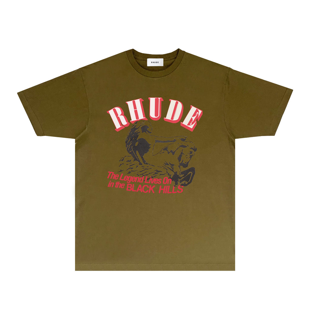 Rhude T Shirts Printed Trendy Pure Cotton