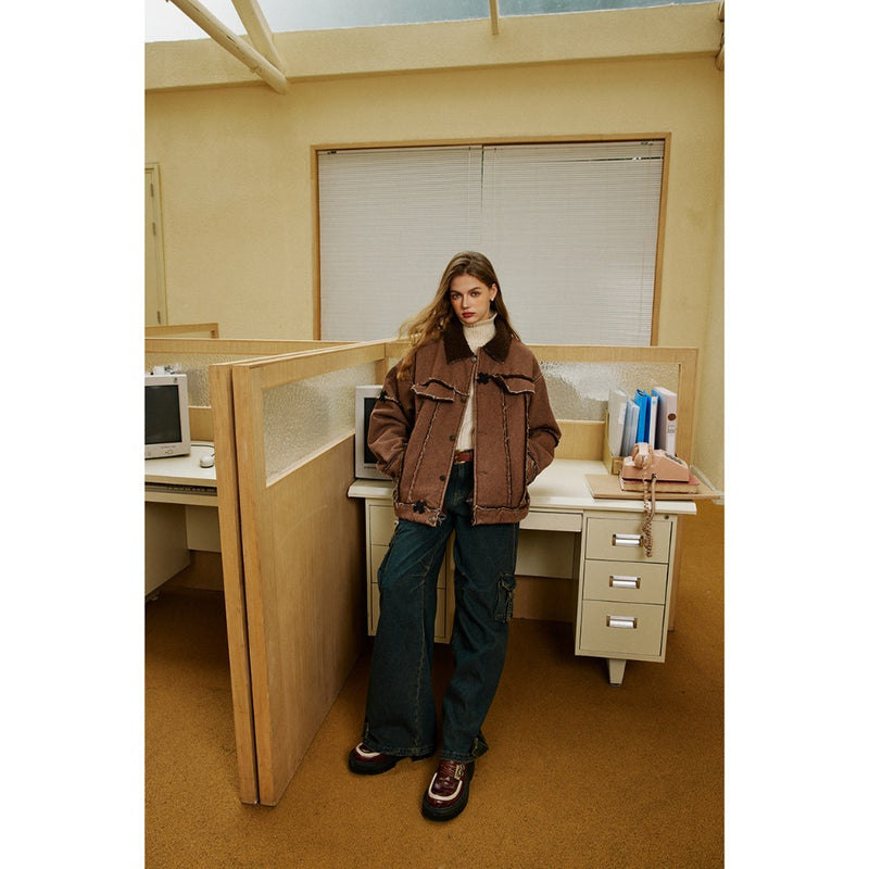 Unisex Coat Winter Lamb Wool Padded Coat