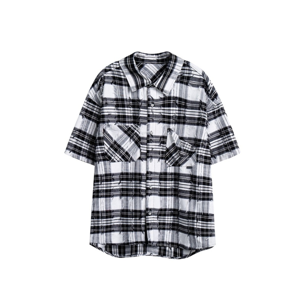 Unisex Shirt Casual Brushed Plaid Shirt
