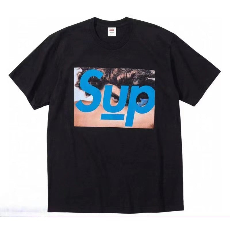 Supreme Men's Alphabet Cartoon Printed Cotton T-shirt Couple