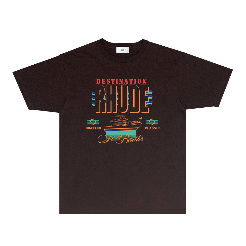 Rhude T Shirts Printed Trendy Pure Cotton