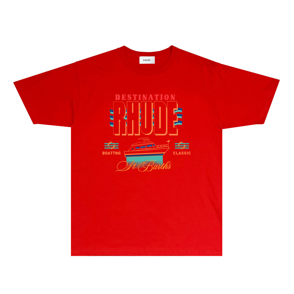 Rhude T Shirts Printed Trendy Pure Cotton