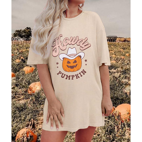 KEKEMI Howdy Pumpkin Thanksgiving Shirt for Women Oversized