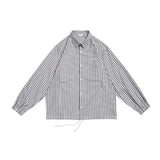 Unisex Shirt Vintage Stripe Baggy Coat