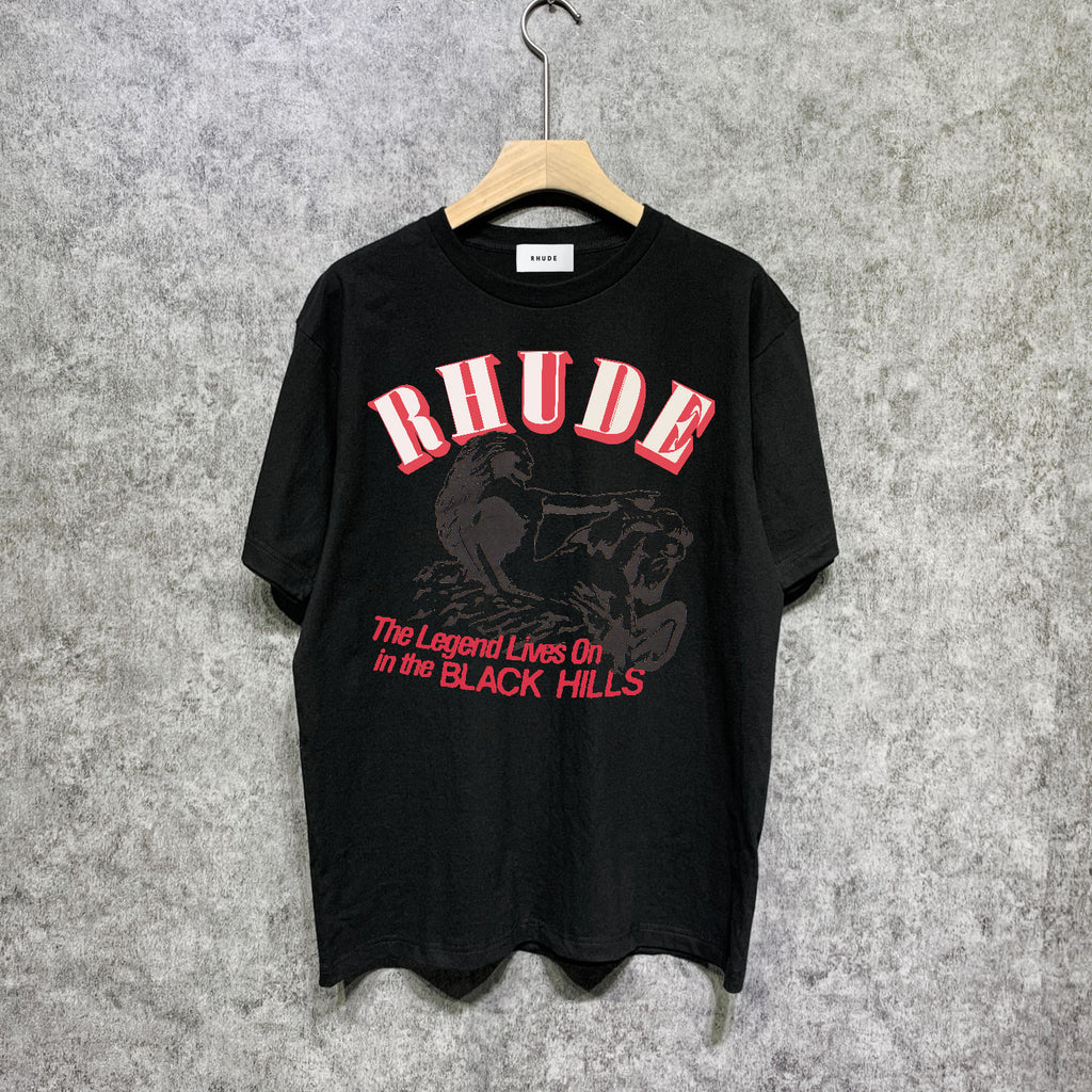 Rhude T Shirts Printed Trendy Pure Cotton