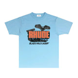 Rhude T Shirts Printed Trendy Pure Cotton