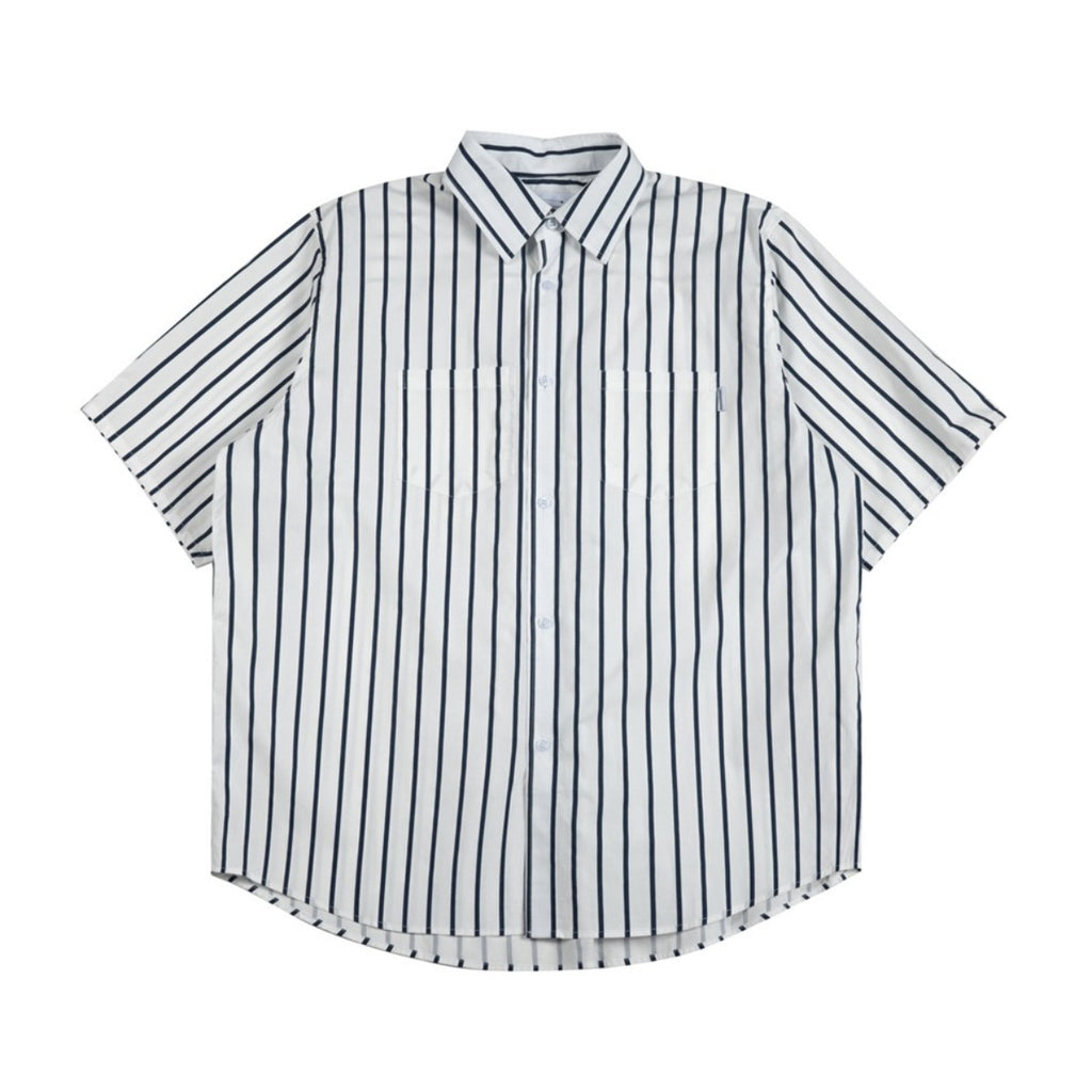Unisex Shirt Vintage Cotton Striped Loose