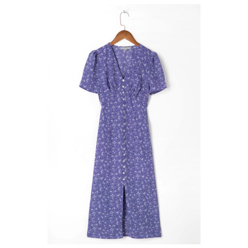 Women Dresses Summer Casual Floral V-neck Dress