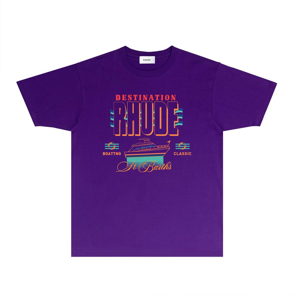 Rhude T Shirts Printed Trendy Pure Cotton