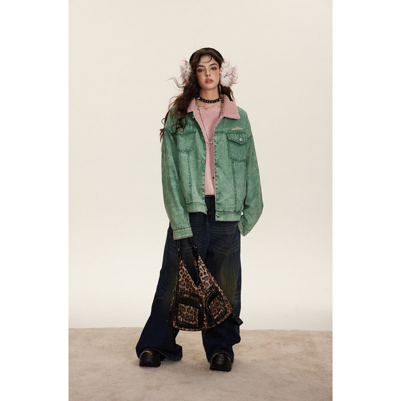 Unisex Coat Lambswool Denim Coat