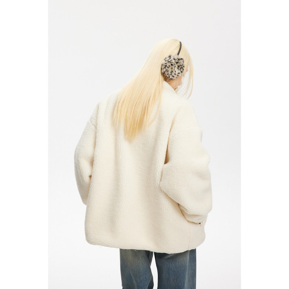 Unisex Coat Lambswool Loose Thick Winter