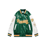 Unisex Pu Jacket Leather Baseball Jacket Motorcycle