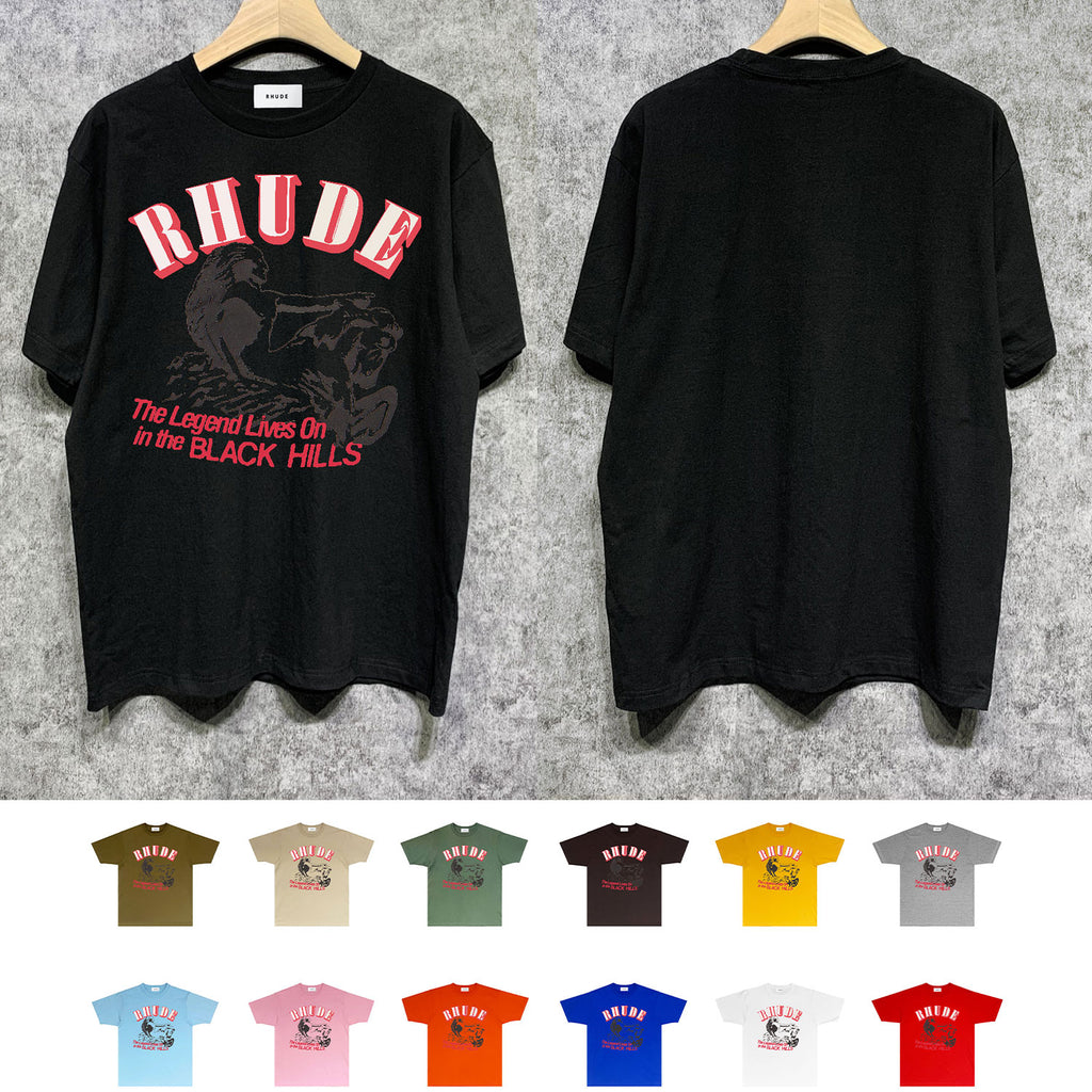Rhude T Shirts Printed Trendy Pure Cotton
