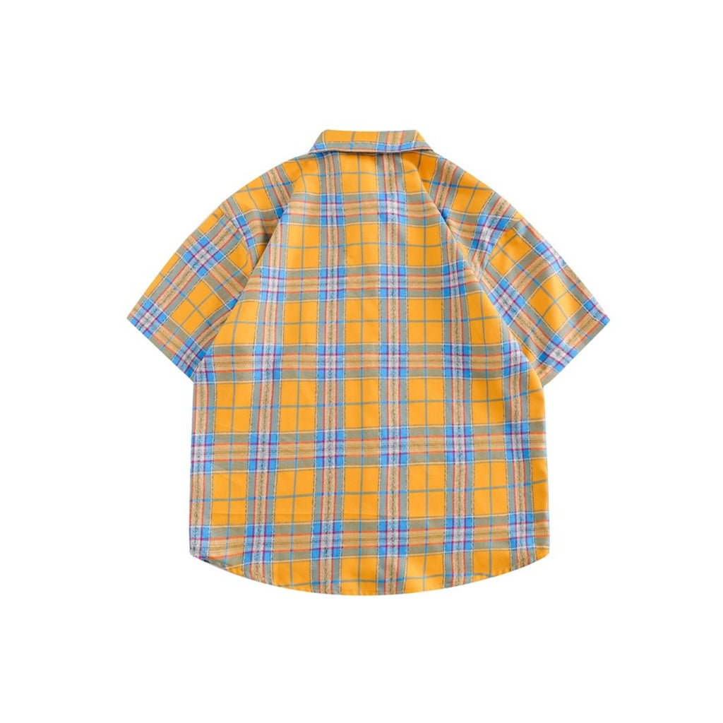 Unisex Shirt Vintage Plaid Summer Loose