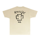 Rhude T Shirts Printed Trendy Pure Cotton