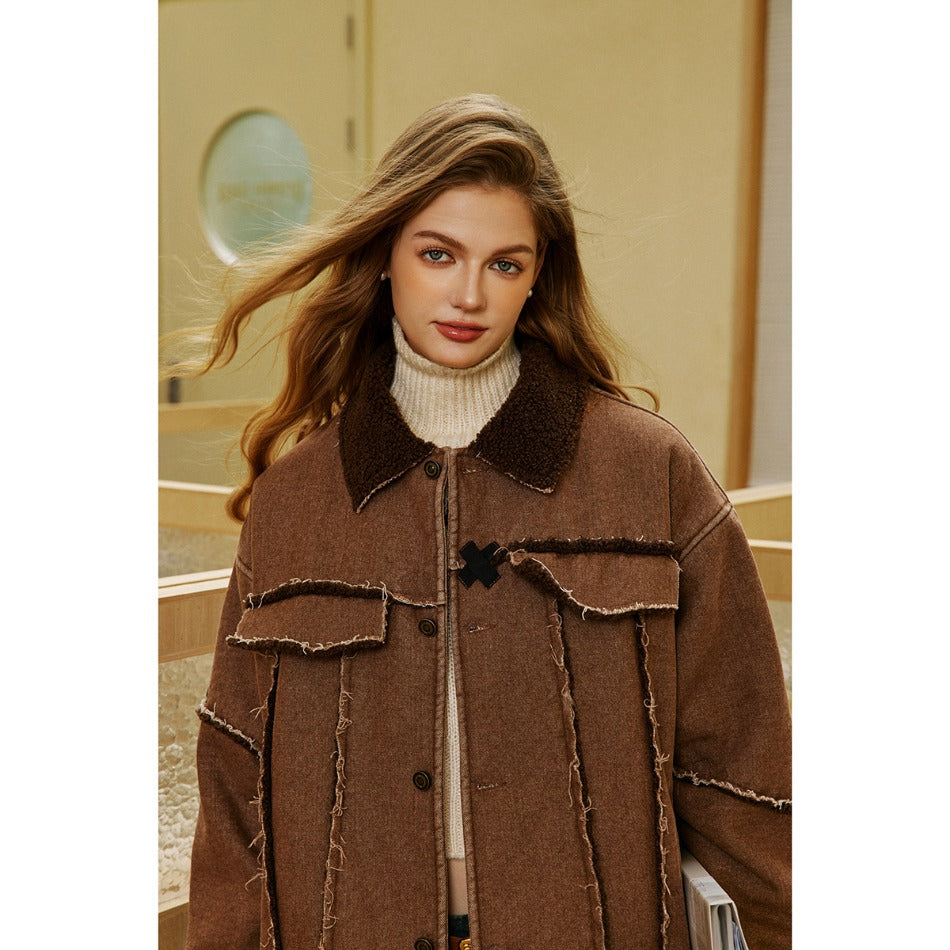 Unisex Coat Winter Lamb Wool Padded Coat