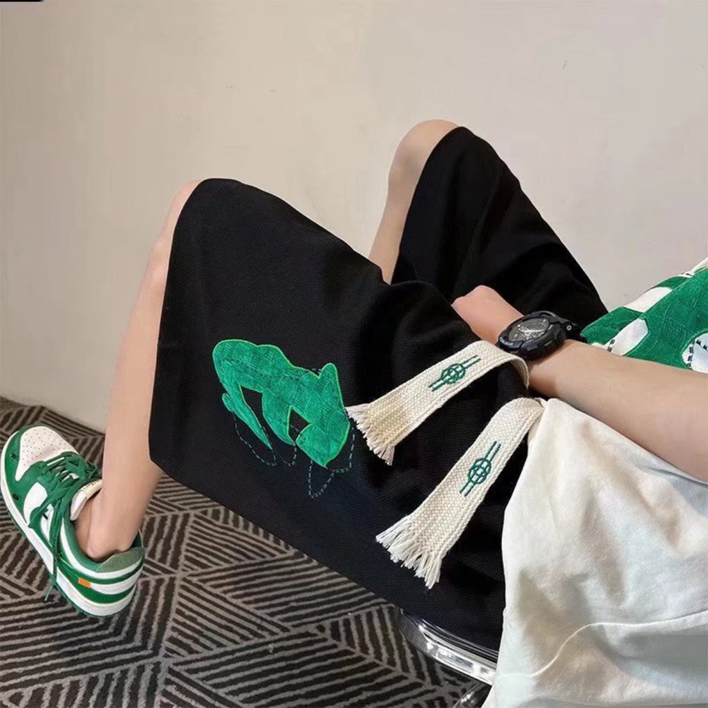 Men Beach Shorts Flocking Casual Loose