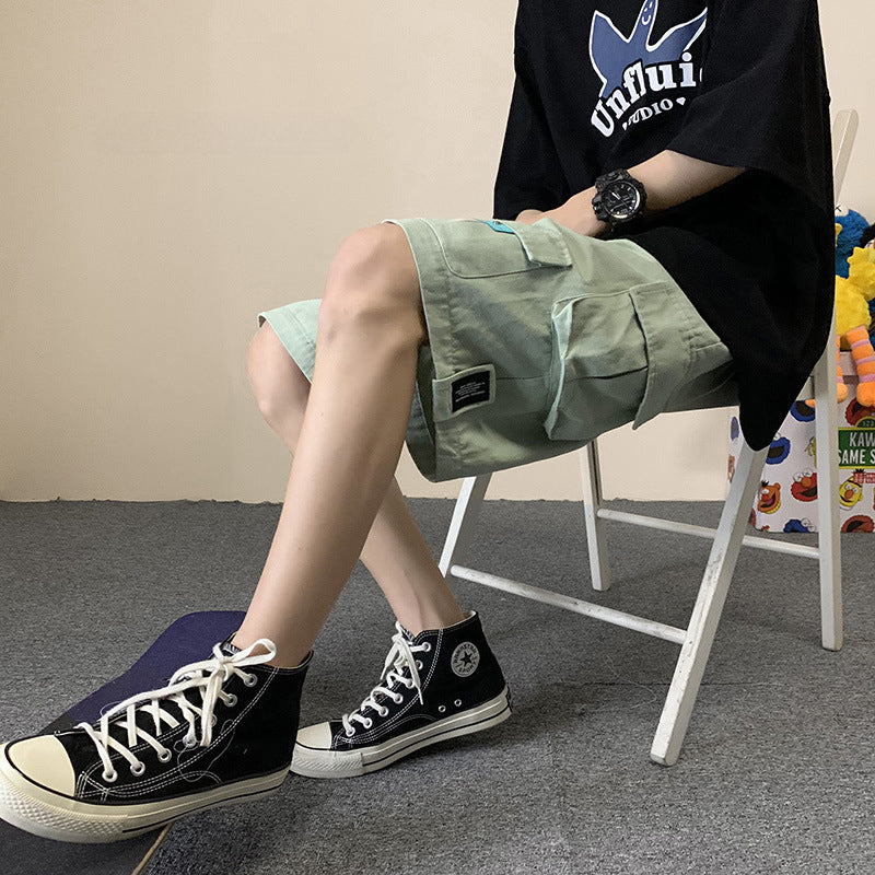 Men Beach Shorts Multi-Pocket Casual Beach Shorts