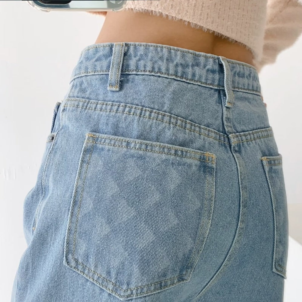 Women Jeans Retro Simple Spring and Autumn