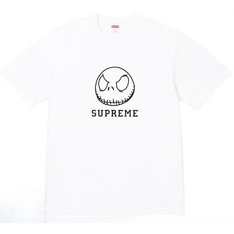 Supreme Men's Alphabet Cartoon Printed Cotton T-shirt Couple