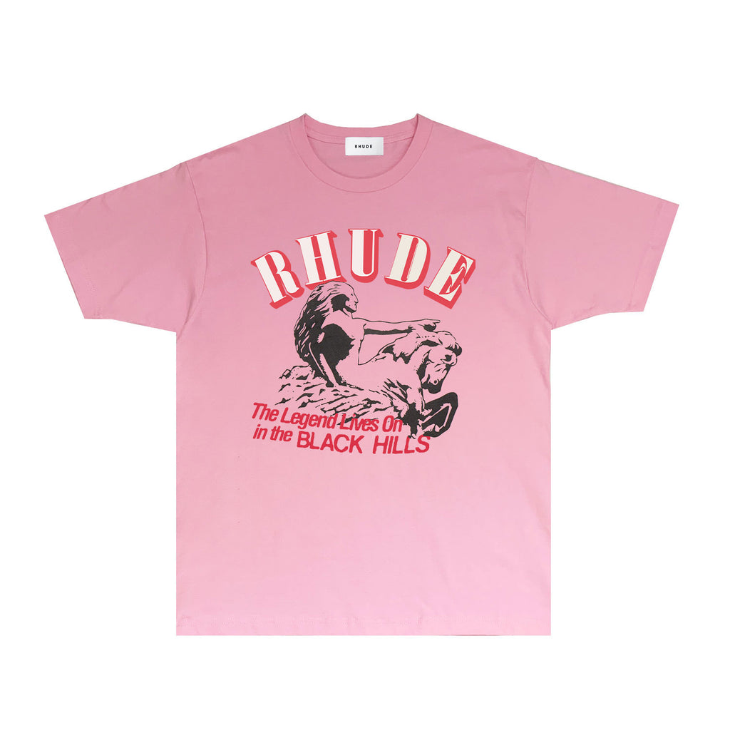 Rhude T Shirts Printed Trendy Pure Cotton