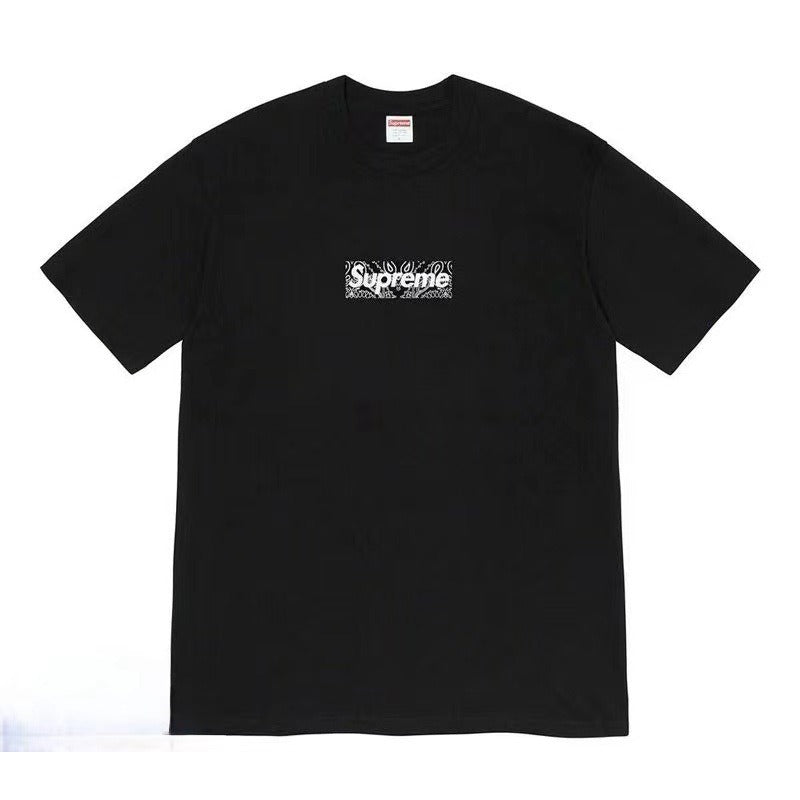 Supreme Men's Alphabet Cartoon Printed Cotton T-shirt Couple