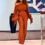 Women Co-Ords off-Shoulder Casual High Waist plus Size Jumpsuit
