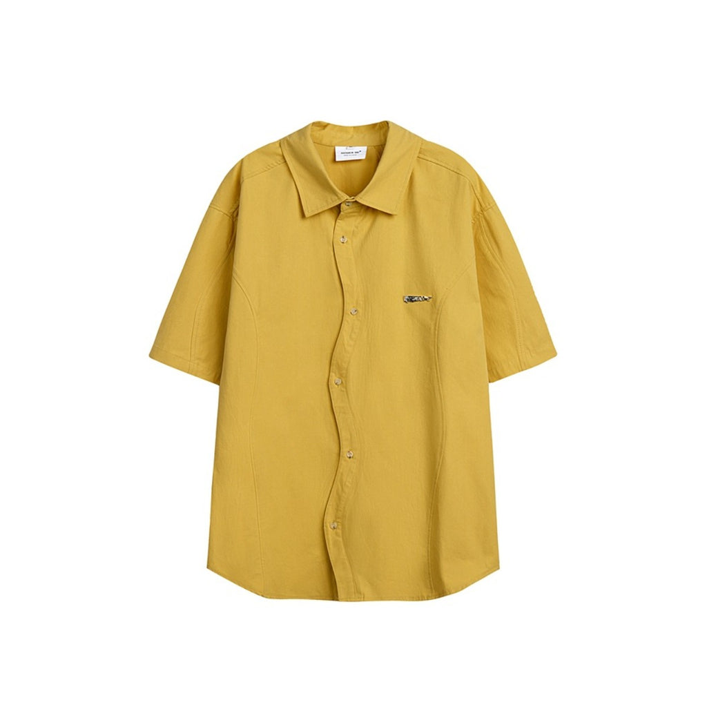 Unisex Shirt Loose Casual Short Sleeve Shirt